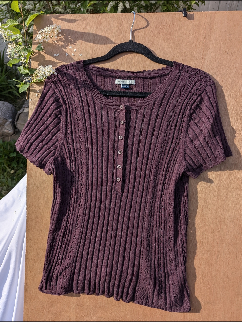 American Eagle Outfitters Cable Knit Henley